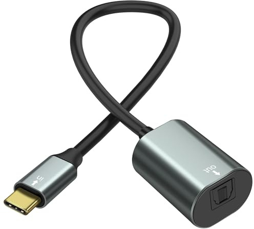 XMSJSIY Cable de audio óptico USB tipo C a SPDIF macho tipo C macho a TOSLINK hembra PCM adaptador de audio estéreo convertidor para ordenador portátil MacBook – 30 cm / 11,8 pulgadas