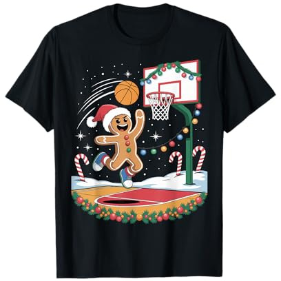 Lustiger Lebkuchen-Basketballspieler Weihnachten T-Shirt