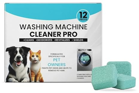 Detergente per Lavatrice, Tabs Anti-limescale Washing Machine, Cura Lavatrice Pastiglie Effervescenti, Rimuove Residui, Pulizia Profonda, Adatto per lavatrice a Carica Frontale e Superiore, 12 Pezzi
