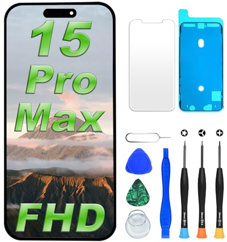 DlGl4U LCD Display Ersatz für iPhone 15 Pro Max, 6,7 Zoll Bildschirm