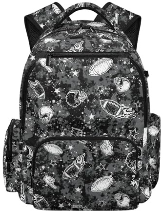 Gekhuqory Reiserucksack im Polizeiauto-Design für die Schule, Fußball-Doodle-Druck, M, Klassisch