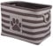Bone Dry Pet Storage Collection Striped Paw Patch Bin, Small Rectangle, Brown