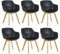 EGGREE 6er Set Esszimmerstühle Skandinavisch mit Armlehne und Starke Buche Stuhlbeine, Modern Design Sessel für Büro Küche Wohnzimmer,Schwarz