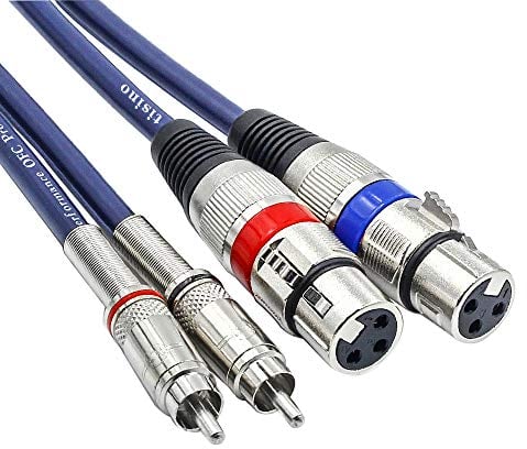 Tisino XLR a RCA, 2 XLR Femmina a 2 RCA Maschio HiFi Connessione Stereo Audio Microfono - 3 m