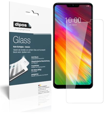 dipos 2x Displayschutzfolie 9H klar für LG G7 One | Bricht und splittert nicht, kein Echtglas, Anti-Shock, passt perfekt, kratzfest, blasenfrei, hüllenfreundlich, selbstklebend
