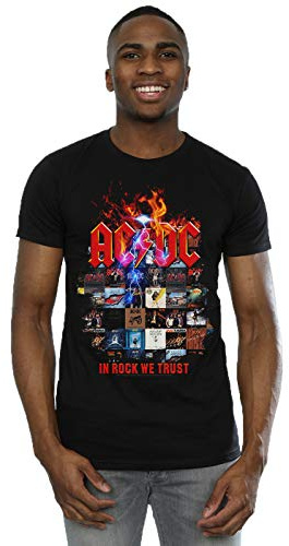 AC/DC Men's in Rock We Trust Album Cover T-Shirt