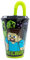 Bicchiere in plastica Mojang Minecraft per bambini da 430 ml, senza BPA, riutilizzabile e lavabile, con cannuccia e coperchio