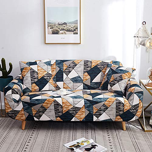 Sofabezug 1/2/3/4 sitzer Sesselbezug Stretch, DOTBUY luxuriös drucken Sofa Abdeckung Anti-rutsch Hussen für Sofa Schmutzresistent Sofahusse mit Schaumstoffstäbchen (Bunt,2 Sitze)