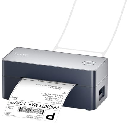 NETUM Bluetooth Thermo-Etikettendrucker, 100×150 mm Direktthermodrucker | 4x6 Direktthermo-USB-Etikettendrucker für Versandkarton, Versandetiketten, Barcodes, Amazon, Etsy, Logistik und Lagerhaltung