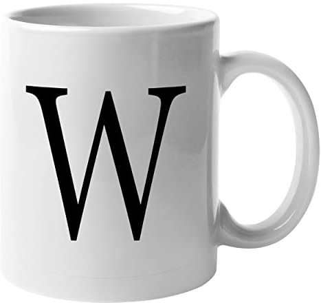 DigiPrint Graphics Alphabet Mug Letter W | Funny Coffee Cup | Novelty Tea Mug Gift | White, Present, Quality Printed (MUG062)