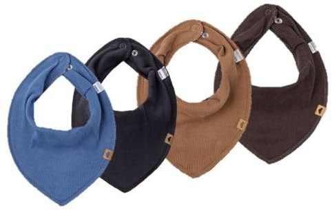 NAME IT Baby 4er Pack DREIECKSTUCH HALSTUCH Sabberlätzchen 4 Stück (Blau&Braun)