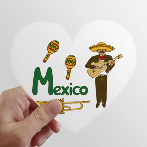 Mexiko Musikinstrument Song Mexican Heart Vinyl Aufkleber Fahrrad Flasche Aufkleber