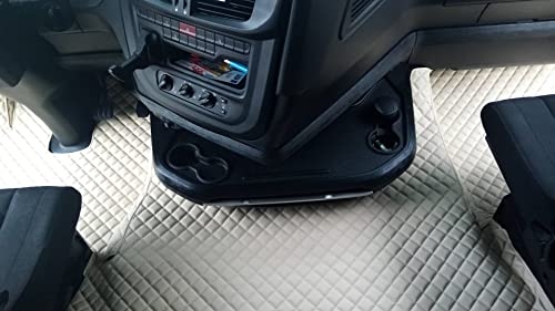 AVITON LKW-Fußmatten + Armaturenbrettmatte für Linkslenker, passend für DAF XG 106 2021+ Automat 1 pneumatischer Sitz, grau, Öko-Leder