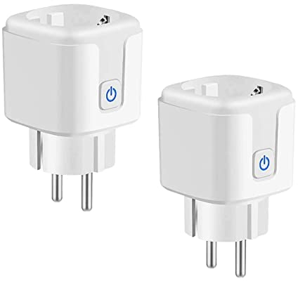Enchufe Inteligente Alexa 16A, 3683W Enchufe WiFi Smart Plug con Monitor de Energía, Enchufe Temporizador con Control Remoto,Control por Voz y Funciones de Temporización,apoyo Alexa/Google Home.2 Pack