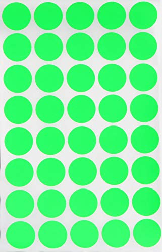Royal Green Round Sticky Labels to Write on Inventory and Labeling, Pricing Dot Stickers1.9cm (3/4 inch), 2000-Pack (Neon Green)