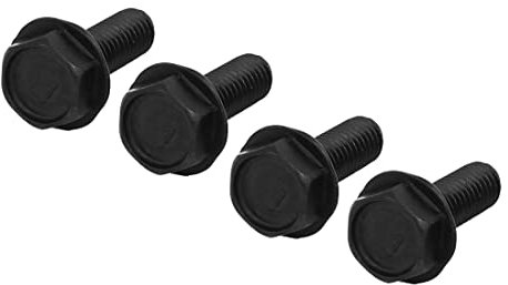 PATIKIL M6x17mm Esagonale Flangia Bullone, 4pz Sinistra Mano Filettatura Vite Nera per Taglio Macchina, Nero