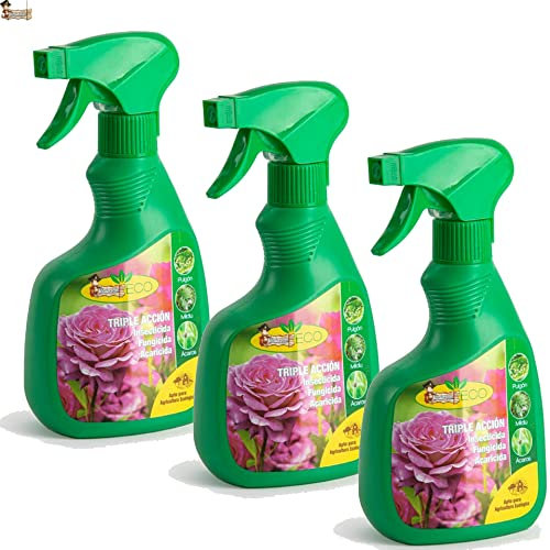 BricoLoco.com Insecticida, fungicida, acaricida. ¡¡¡ PACK 3 uds. !!! Triple acción polivalente plantas interior o exterior. Contra pulgón, cochinilla, mildiu, ácaros... (3)