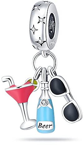 Birthday Mother Daughter Sister Love You Moon Star Dog Cat Heart Charm Bead Pendant 925 Sterling Silver Compatible With Pandora Charm Bracelet (Beer Cocktail Sunglasses Holiday)