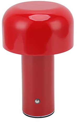 Fockety Pilz Lampe, USB Aufladung LED Nachttischlampe kleine dekorative Touch Tischlampe mit 3 Farbmodi, kleines dekoratives Nachtlicht für Schlafzimmer Home Decor Frauen Baby Kinder Gesch (Rot)