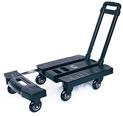 Carrello da trasporto Pieghevole a mano camion 6 ruote piccolo carrello carrello con maniglia allungabile for home ufficio bagaglio da viaggio in movimento 330lbs capacità di peso Carrellino con piana