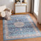 CHOSHOME Waschbarer Teppich Wohnzimmer 80x150CM Teppich Schlafzimmer Vintage Kurzflor Teppiche Flauschiger rutschfest Teppiche Blau