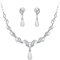 Deyanse Wedding Jewellery Sets for Brides, Pearl Jewellery Sets for Women Bridal Necklace and Earring Sets, Elegant White Rhinestone Bridal Jewellery Set, Platinum Bridesmaid Gifts for Wedding Day