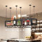 Botellero Soporte Para Copa de Vino Colgante, Estante de Techo Industrial, Decoración de Botellas de Altura Ajustable, Para Bar, Restaurante, Cocina (160cm)