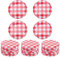 Kichvoe 60mm Gingham Jam Jar Covers 40pcs Regular Mouth Glass Mason Jar Lids Canning Jar Caps Twist Off Lid Replacement Canning Equipment Kit for Food Storage Preserving Leak Proof Pink White