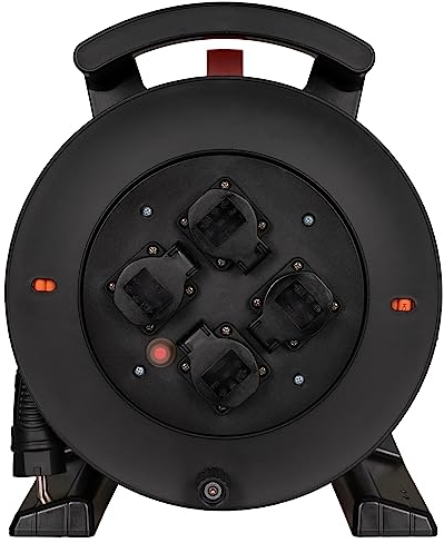 Jumbo-Kabeltrommel 2.0 40m H07BQF 3G2,5 qmm orange 4 Schutzkontakt-Steckdosen