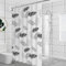Rideau de Douche Extra Long 95x220cm Noir Feuilles - Imperméable en Tissu Polyester - Lavable en Machine Avec Crochets Pour Salle de Bain, Maison, Hôtel