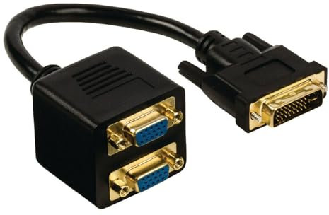 Cavo Splitter da DVI-I 24+5 sdoppiatore uscita video a 2 porte/uscite VGA