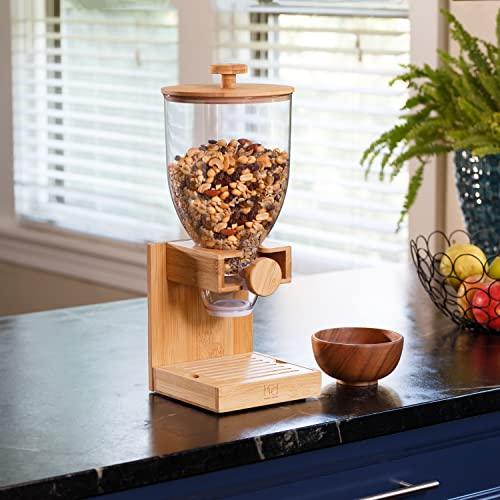 Honey-Can-Do Bamboo Cereal Dispenser, Food Storage Container for Pantry, Kitchen Counter, Organization and Storage KCH-09867 Natural