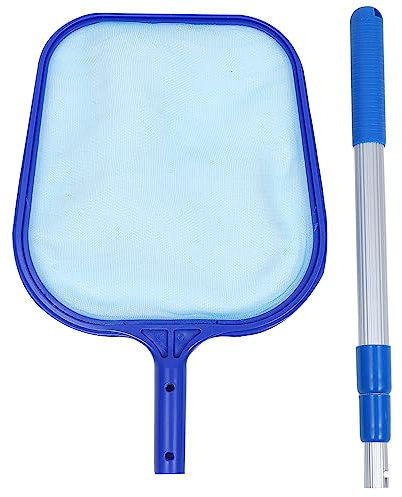 Kisangel Fischernetz Teleskop Pool Laubabschäumer Kescher Pool Skimmer Netz 1 Laubbesen Für Swimmingpool Pool Angelnetz 2 in 1 Für Teich Und Pool