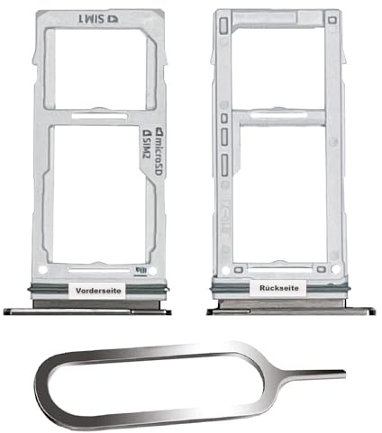 IS-TECK SIM-Kartenhalter Ersatz SIM-Tray Kompatibel mit Samsung Galaxy S10 / Plus Dual inklusive SIM-Nadel SIM-Kartensteckplatz (Prism Schwarz)