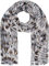 styleBREAKER Damen Schal Batik Shibori Muster mit Metallic Streifen, Leichtes Ethno Tuch mit kurzen Fransen 01016228, Farbe:Grau-Schwarz