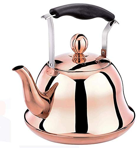 FUYAO Tea Kettle Stovetop Whistling 2 Liter Induction/Gas Stove Top Copper Teapot Maker Water Boiling Teapots - Teakettle Teapot