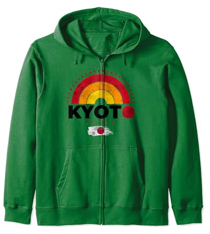 Kyoto, Japan mit japanischer Flagge, Illustration, Grafikdesigns Kapuzenjacke