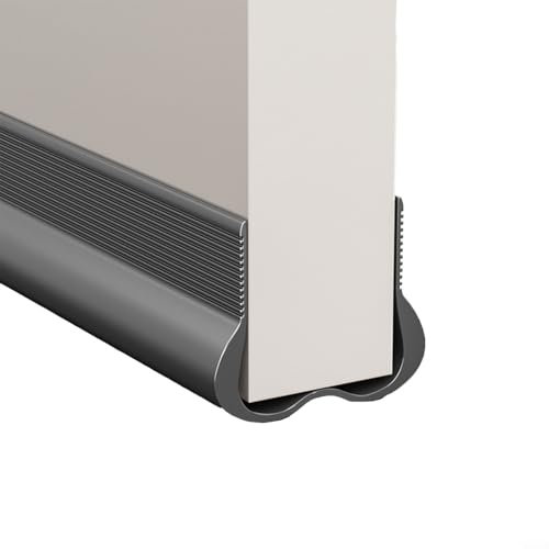 PVC Flexible Door Draft Stopper - Bottom Sealing Strip Under Weather Stripping Noise Blocker (Gray)
