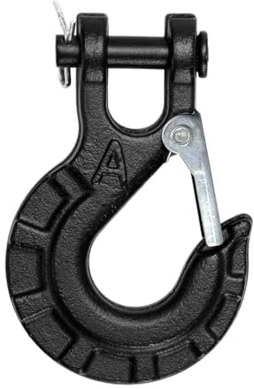 Kranhaken Schwerkraft Rigging Hebeindustrie Gabelkopfhaken Wirbel Ösenhaken aus Legiertem Stahl Hubhaken Rundhaken Stahlösenhaken mit Sicherheitsverriegelung 5/16 Tragfähigkeit 11T