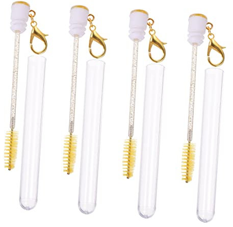 HAKIDZEL 4stücke Wimperntusche Mit Pinselstäben Aus Tragbar Für Make-up Wiederverwendbar Mit Austauschbarer Bürste Für Augen-make-up