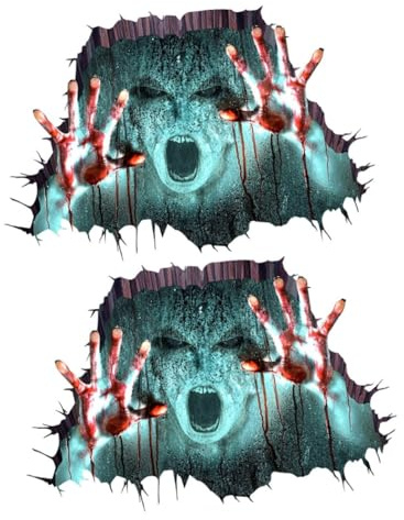 Cabilock 2St Bodenpapier mit Zombiemuster Zombie-Boden-Aufkleber 3D-Tapete Horror-Wandaufkleber Bodenaufkleber halloween aufkleber halloween sticker Zombie-Aufkleber Halloween-Accessoires