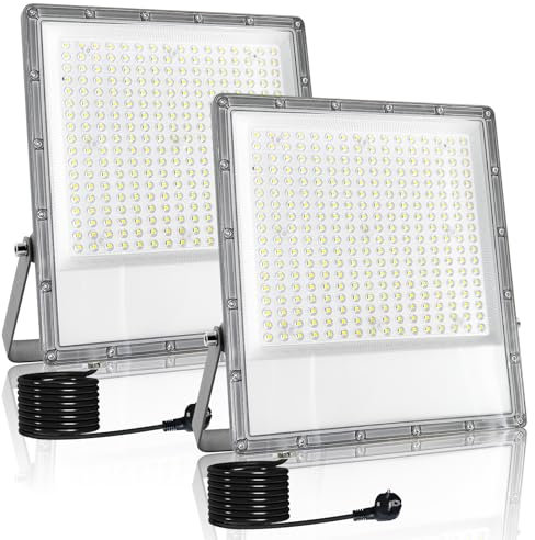 Indmird Focos LED Exterior 300W, Superbrillante 30000LM Proyector LED Exterior IP66 Impermeable Luces Led Exterior 6500K Blanco Frío Iluminación de Seguridad para Patio, jardin, Terraza, Entrada