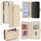 SailorTech for iPhone 12 Phone Case Wallet with Card Holder for Women, iPhone 12 Pro Wallet Case with Credit Card Slots Flip Case Zipper Shockproof Case for Men - Beige