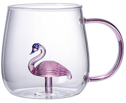 Jolies tasses en verre | 380 ml en verre borosilicate transparent en forme d'animal | Verres résistants à la chaleur pour boissons froides et chaudes, parfaits pour les bars, les cafés, les voyages et