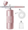 Gdfnmogo Kit aerografo senza fili, mini compressore d'aria aerografo, ricaricabile tramite USB, aerografo portatile, per make up, tatuaggi, nail art, pittura viso (rosa)