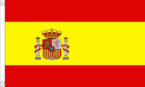 Bandera de España gigante de 8 x 5 pies, escudo estatal español FlagSuperstore