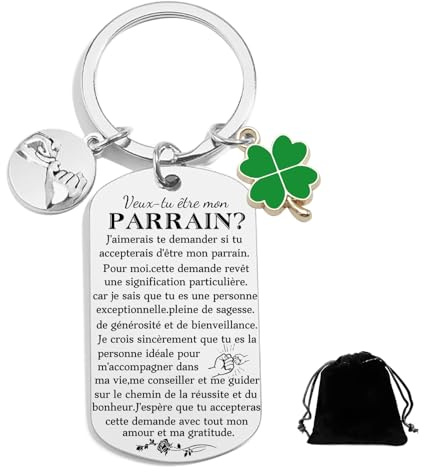 JRZDFXS Cadeau Parrain Porte clef Demande Parrain,Cadeau veux tu etre mon Parrain Noel Bapteme Demande,Décapsuleur Original annonce parrain porte cle