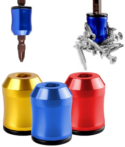 Upgrade Screwdriver Head Magnetic Ring, Screwdriver Head Magnetic Ring Screw Holder with Anti-Slip Design Removable Coil, for Drill Tools Household Repairs Mechanics Carpenters (3, Mix)