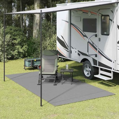 Zeltteppich Anthrazit 400 x 350 cm, Polyester Outdoor Teppich für Camping, Wohnwagen, Vorzelt, UV-beständig und langlebig, 4,1 kg