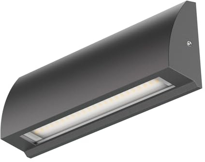 ledscom.de LED Wandleuchte/Treppenlicht SEGIN für außen, IP54, flach, Downlight, anthrazit matt, eckig, 6,2 W, 566lm, warmweiß
